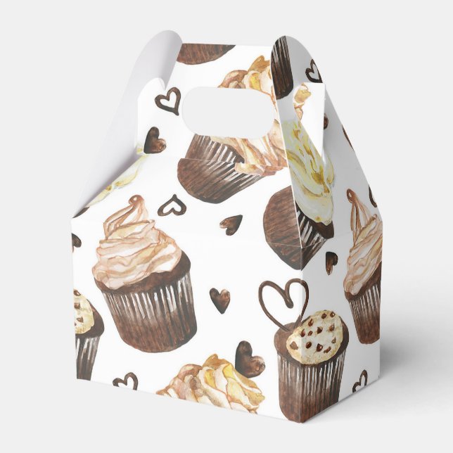Caja Para Regalos Cupcakes de acuarela (Front Side)