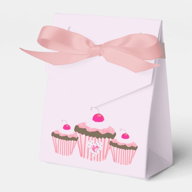 Caja Para Regalos Cupcakes rosados (Front Side)