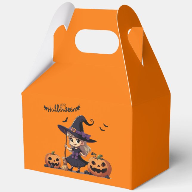 Caja Para Regalos Cura, bruja anime Halloween (Anverso)