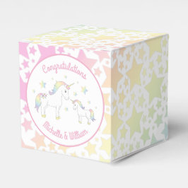 Caja Para Regalos Curte de arco iris de Baby Shower Pastel de Unicor