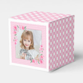 Caja Para Regalos Curte personalizado de una foto rosada