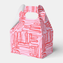 Caja Para Regalos Curva Rosa Ondulada Garabato Abstracto Moderno