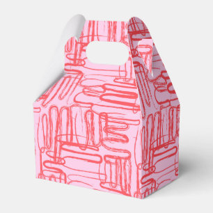 Caja Para Regalos Curva Rosa Ondulada Garabato Abstracto Moderno
