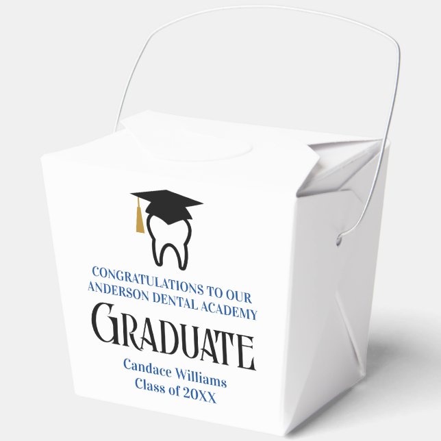 Caja Para Regalos Custom Blue Dental School Graduation Party (Anverso)