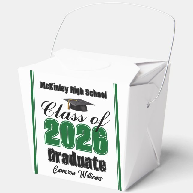Caja Para Regalos Custom Green Class of 2026 Graduation Party (Anverso)