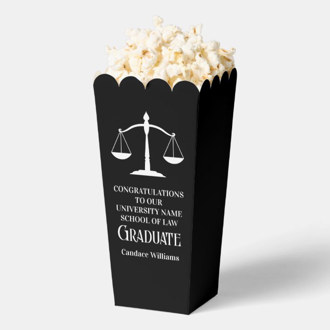 Caja Para Regalos Custom Law School Black Graduation Party Popcorn (apareció)