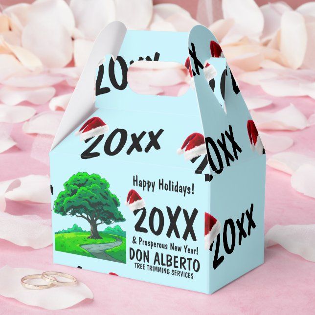 Caja Para Regalos Custom Oak Tree Logo Tree Trimming Holiday (Boda)