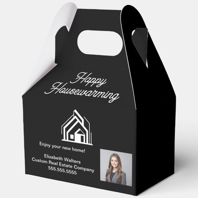 Caja Para Regalos Custom Real Estate Agent Photo Housewarming (Anverso)