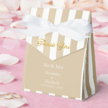Custom Thank You Gold Script Stripes Mr & Mrs