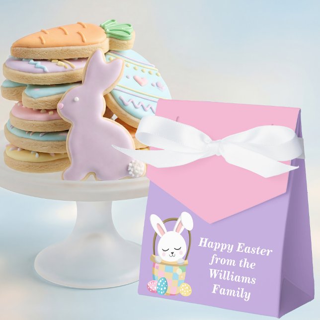 Caja Para Regalos Customized Happy Easter Bunny Pink Purple Party (Subido por el creador)