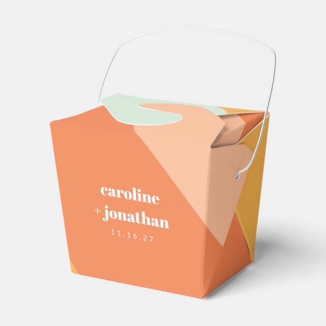 Caja Para Regalos Cuta de casamiento personalizada de arte geométric (Front Side)