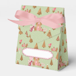 Caja Para Regalos Cuta Mint Pink Gingerbread Candy Cane Tent