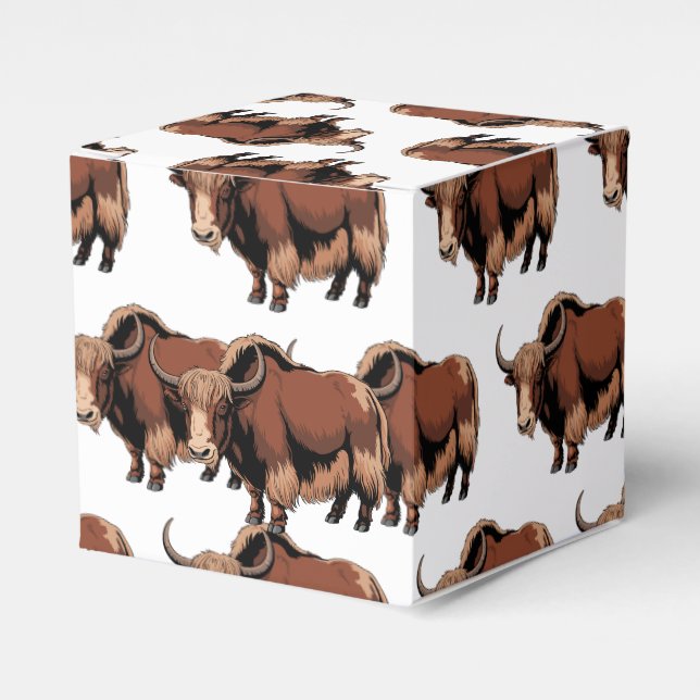 Caja Para Regalos Cute & adorable brown Yak  (Costado Anverso)