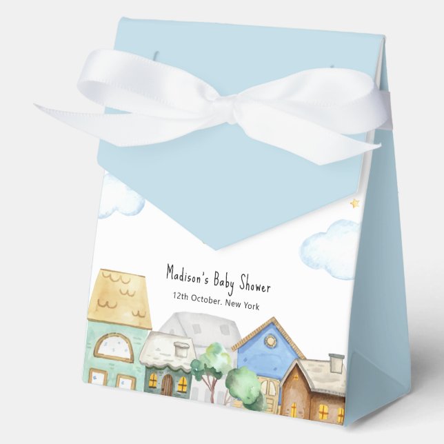 Caja Para Regalos Cute Adventure Awaits Aviator Sky Baby Shower  (Anverso)