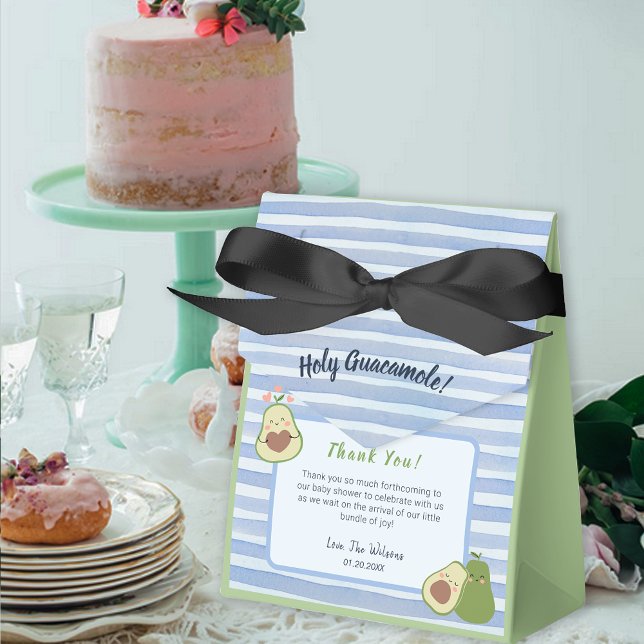 Caja Para Regalos Cute Aguacate Género Gemelos Neutrales Baby Shower (Cute Avocado Gender Neutral Twins Baby Shower Favor Boxes)