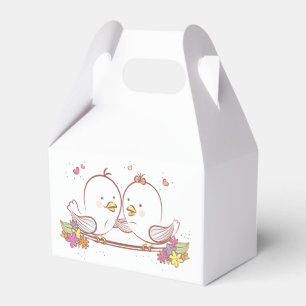 Caja Para Regalos Cute Amantes Aman Aves Fiesta de Bodas Rosadas
