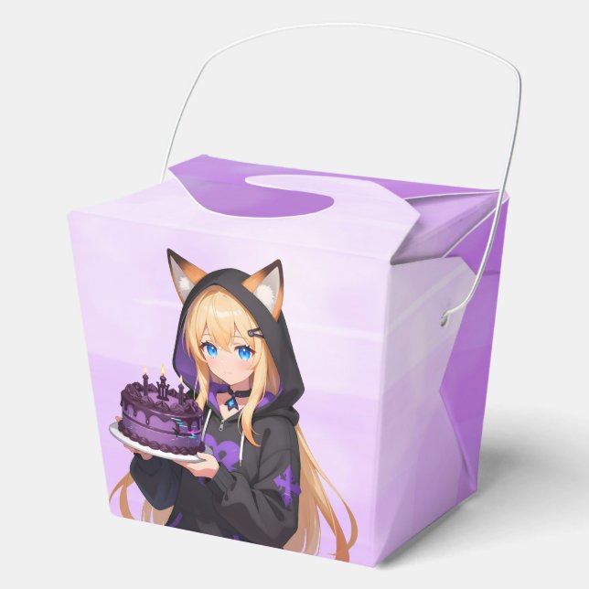 Caja Para Regalos Cute Anime Dragon Girl's Birthday Party Thank You (Anverso)