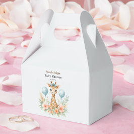 Caja Para Regalos Cute Baby Giraffe Boy Baby Shower | Blue Safari