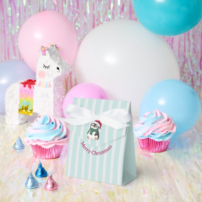 Caja Para Regalos Cute Baby Penguin Wearing Santa Hat Christmas (Fiesta)