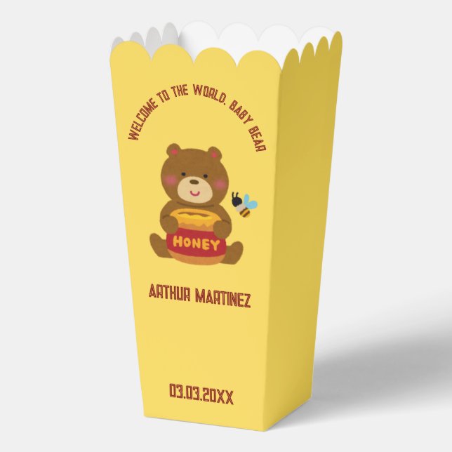 Caja Para Regalos Cute Bear Theme Boy Baby Shower (Reverso )