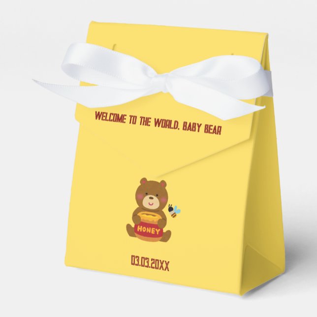 Caja Para Regalos Cute Bear Theme Boy Baby Shower (Front Side)