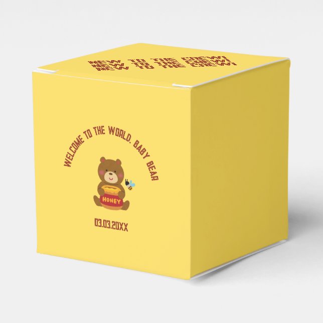 Caja Para Regalos Cute Bear Theme Boy Baby Shower (Costado Anverso)