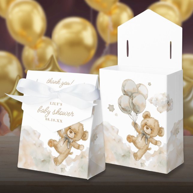 Caja Para Regalos Cute Bearly Wait Género Neutral Baby Shower (Cute Bearly Wait Gender Neutral Baby Shower Favor Boxes)