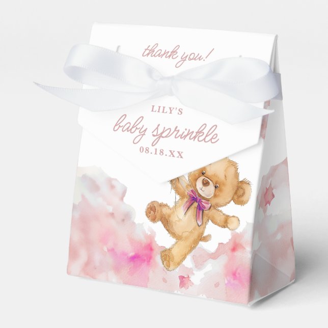 Caja Para Regalos Cute Bearly Wait Rosa Fiesta de Bebé Sprinkle (Front Side)