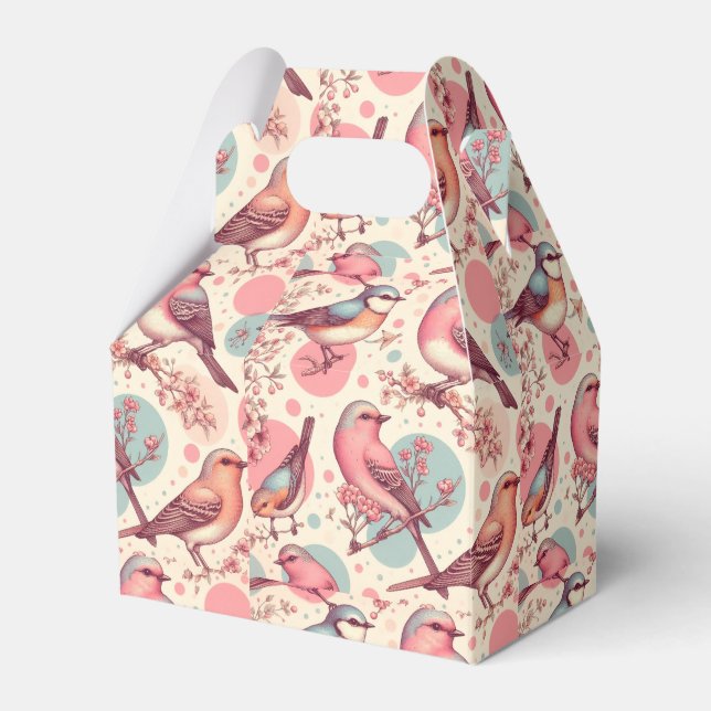 Caja Para Regalos Cute Birds Vintage Painting (Front Side)