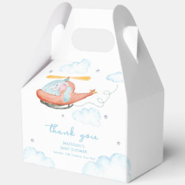 Caja Para Regalos Cute Blue Elephant Helicopter Baby Shower