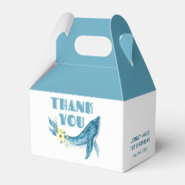 Caja Para Regalos Cute Blue Whale Yellow Floral Cumpleaños Gracias