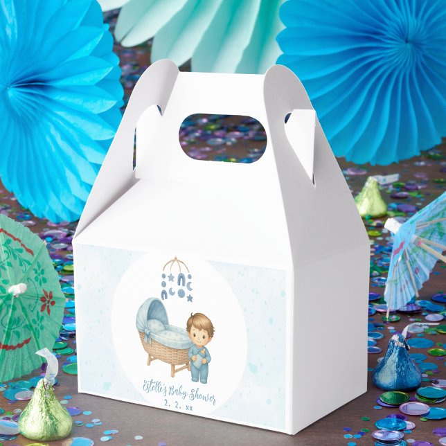 Caja Para Regalos Cute Boy Blue Nursery Baby Shower (Subido por el creador)