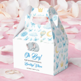 Caja Para Regalos Cute Boy’s Elephant Watercolor Baby Shower