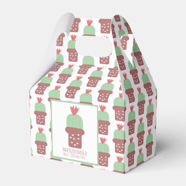 Caja Para Regalos Cute Cactus Plant Birthday Party Gracias (Front Side)