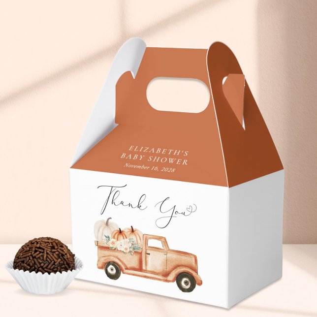 Caja Para Regalos Cute Calabaza Camión Baby Shower Gracias (Subido por el creador)