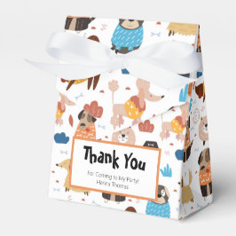 Caja Para Regalos Cute Cartoon Dog Tema fiesta de cumpleaños