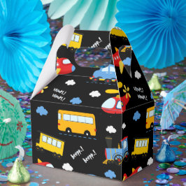 Caja Para Regalos Cute Cartoon Vehicles Pattern 