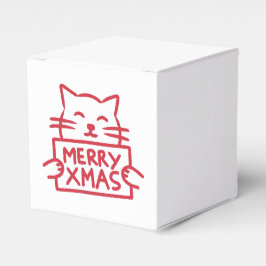 Caja Para Regalos Cute Cat Merry Xmas Favor Box