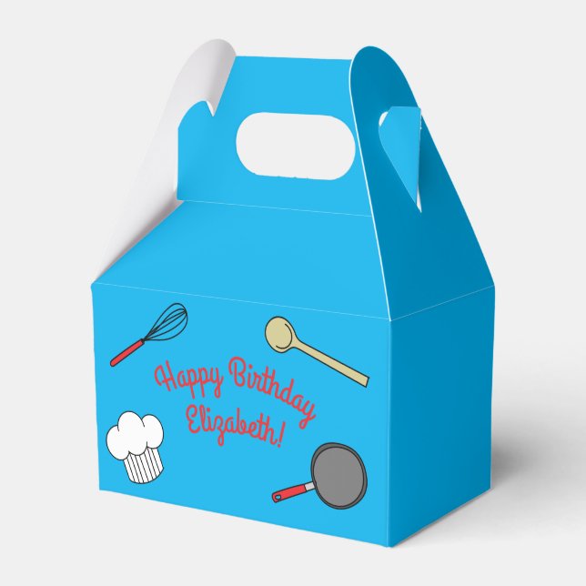 Caja Para Regalos Cute Chef Cocinando Niños Primer Fiesta de Cumplea (Front Side)