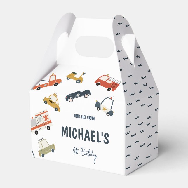 Caja Para Regalos Cute City Cars Gable Favor Box (Front Side)