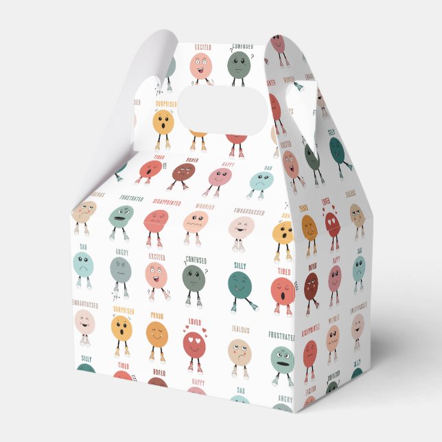Caja Para Regalos Cute Colorful Feelings Emotions Faces Chart (Front Side)