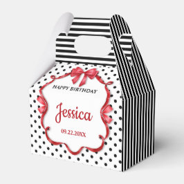 Caja Para Regalos Cute Crimson Bow Birthday 4"w x 2.5"l x 5"h