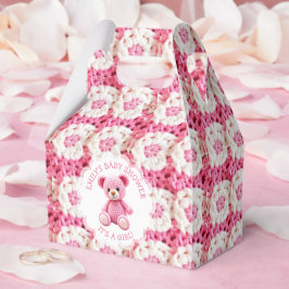 Caja Para Regalos Cute Crocheted Teddy Bear Girl's Baby Shower