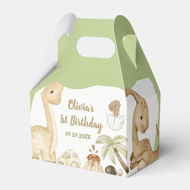Caja Para Regalos Cute Dinosaur Boy Birthday Party Favorito Box (Front Side)