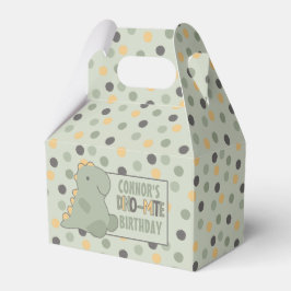 Caja Para Regalos Cute Dinosaur Polka Dot Personalizado Cumpleaños
