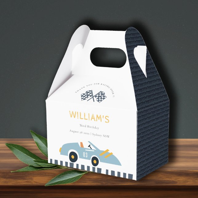 Caja Para Regalos Cute Elegant Blue Race Car Kids Cualquier Cumpleañ (Subido por el creador)