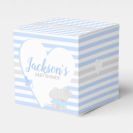 Caja Para Regalos Cute Elephant Baby Shower Blue FavBox