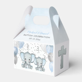 Caja Para Regalos Cute Elephant Boys Balloon Baptism Favbox