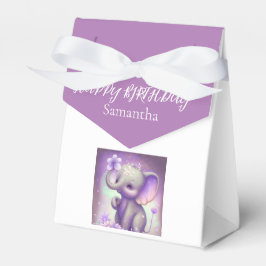 Caja Para Regalos Cute Elephant Purple Birthday Favor Box