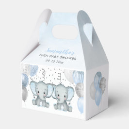 Caja Para Regalos Cute Elephant Twin Boys Balloon Baby Shower